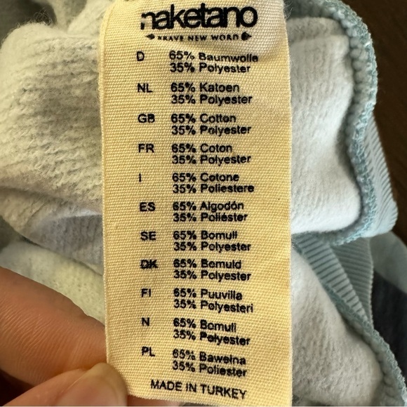 NWT Naketano The Jordan Rules Sweatshirt Dark Ash Pastel Blue Melange Large - Picture 10 of 11